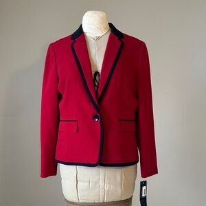 Le Suit Red Blazer with Black trim 14-P